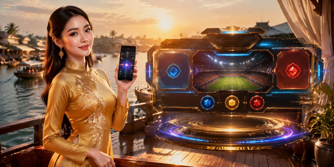 Người dùng Cần Thơ trong trang phục áo dài trải nghiệm cá cược và game trực tuyến