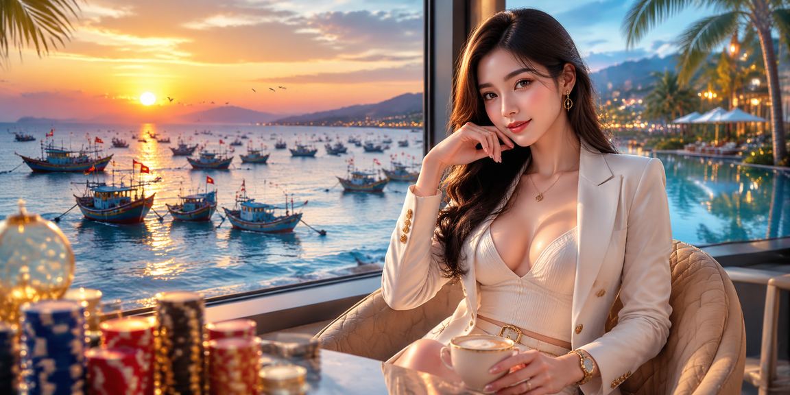 Người dùng tại Mũi Né thư giãn với cà phê và kiểm tra hoàn tiền qua điện thoại